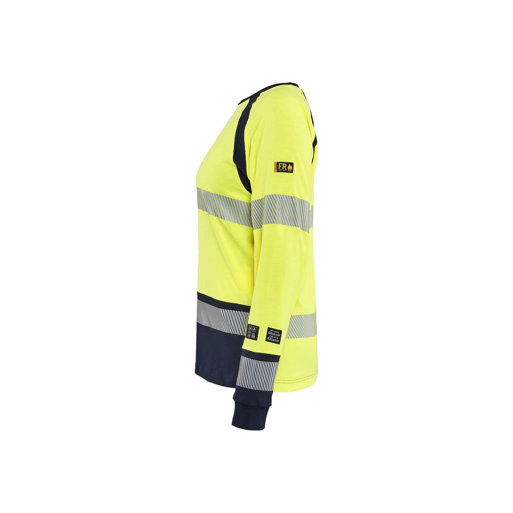 BLAKLADER 34371737 Women's Long sleeved T shirt Multinorm Hi Vis Reflective Long Sleeve Work T-Shirt WOMEN - Flame Retardant